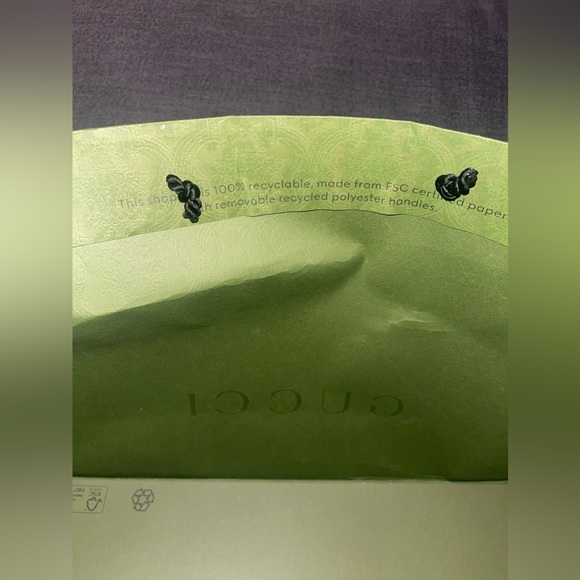 GUCCI LARGE GIFT BAG, GREEN FOLIAGE SHOPPING BAG - Picture 15 of 17